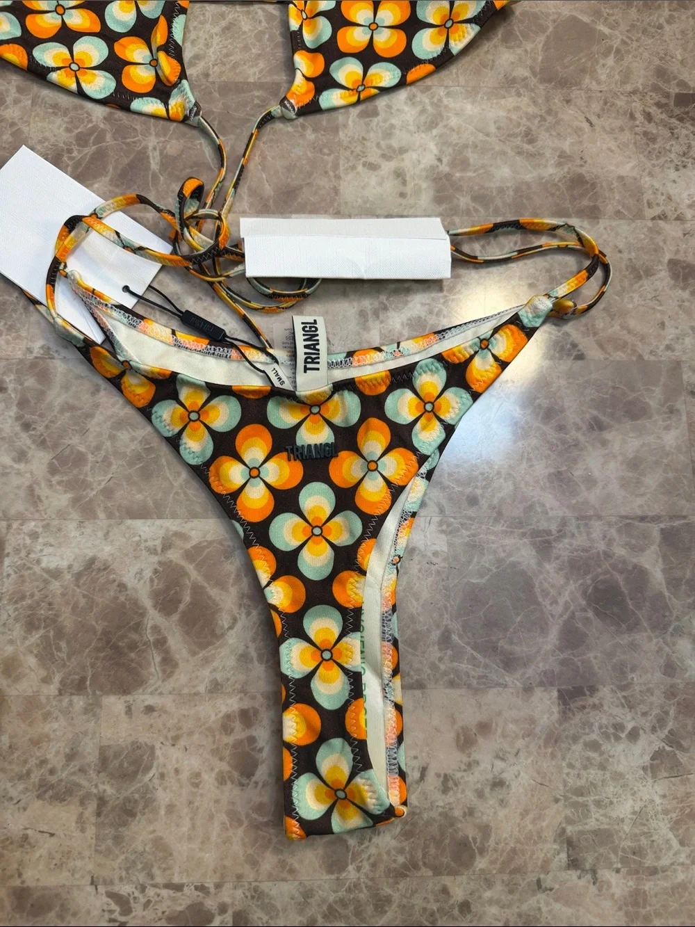 triangl swimwear Orange & Yellow Floral Bikini Set - Picture 8 of 13